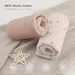 Bearmoss Muslin Feuilles de literie 100% Feuilles de bébé en coton pour lit bébé pour matelas standard & Matelas de lit pour tout-petit 52"x28" doux respirant feuille de berceau neutre pour les garçons filles - 2 Pack (Pink Star)