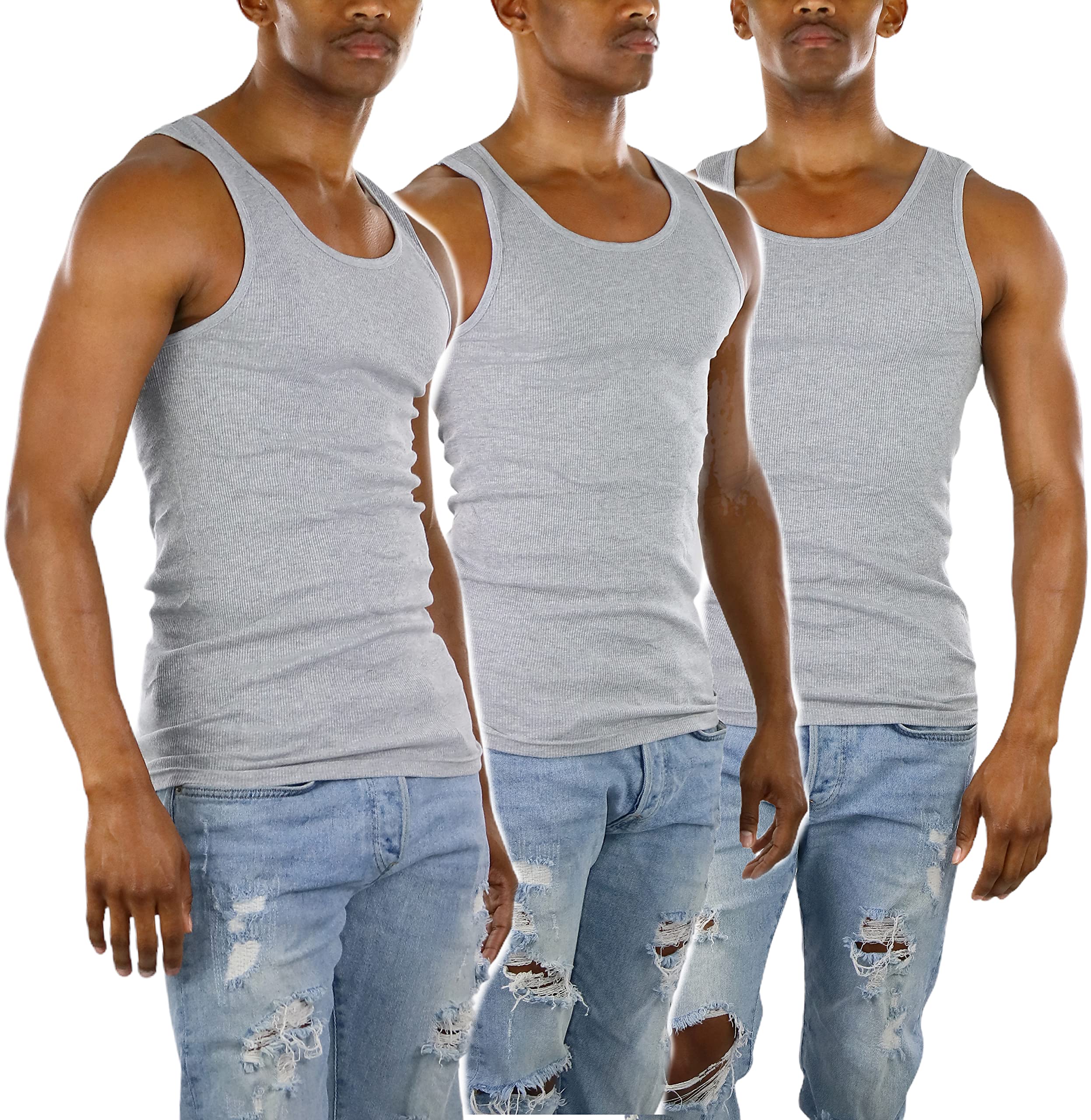 ToBeInStyle Men’s Long Muscle Tank Top Workout A-Shirt