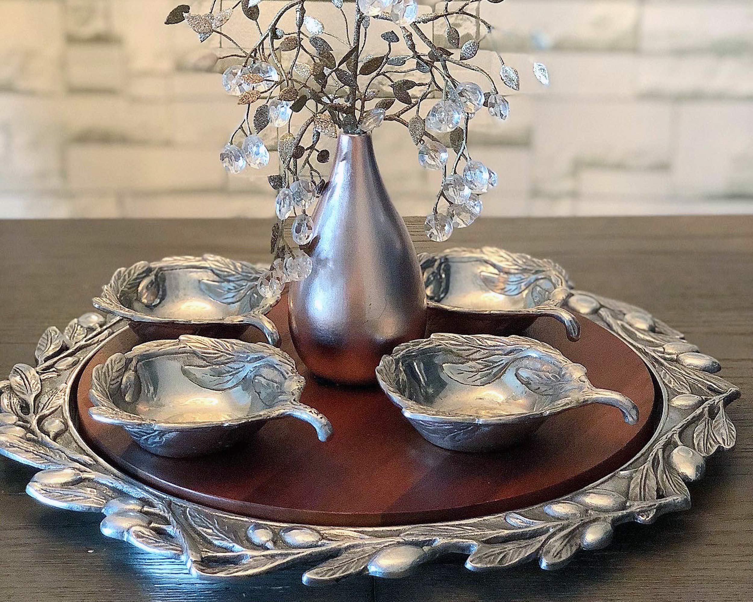 Olive Salad Arthur Court Olive Pattern Salad Set Sand-Cast