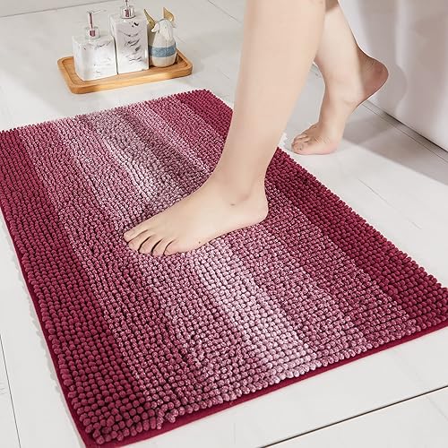 Miniatura 13 de COSY HOMEER Tapete de baño alfombrillas hechas 100 % de poliéster, muy suaves, antideslizantes absorbe el agua especiales para lavar a máquina