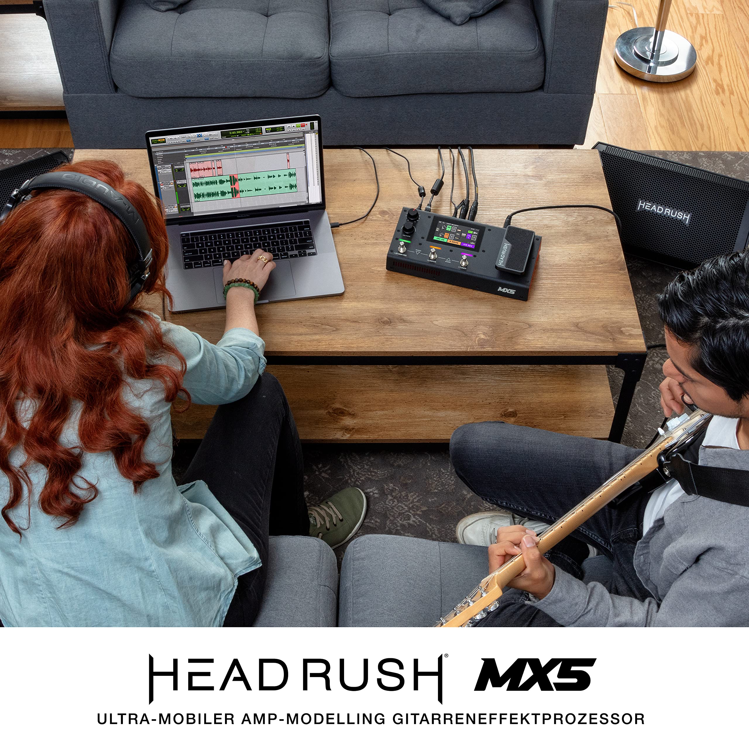 HeadRush MX5 – Multi Effektgerät Gitarrenverstärker/Pedalboard & FX Modeling Prozessor mit Touch Display, Expression Pedal, Looper & Audio Interface
