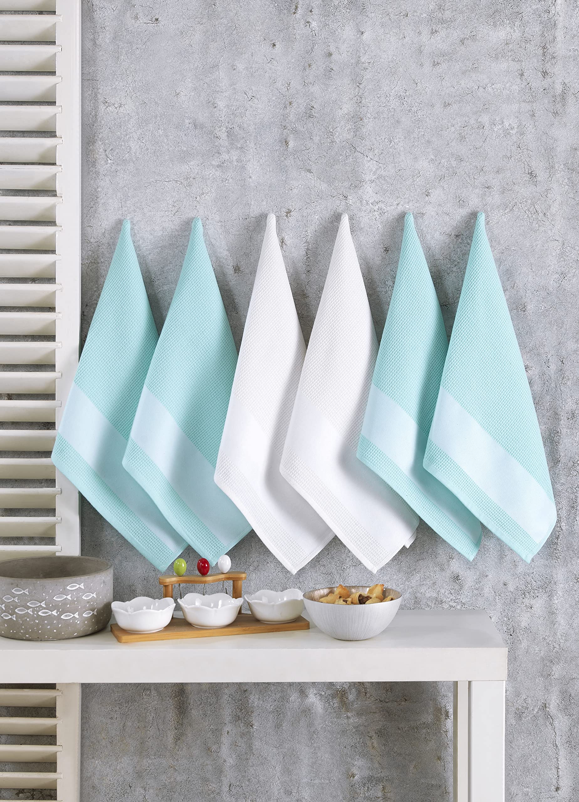 HEIRLOOM COMFORT Türkische Küchentücher (3er Set) – 100% Baumwolle, 40x66 Cm, Super Saugfähig & Schnell Trocknend