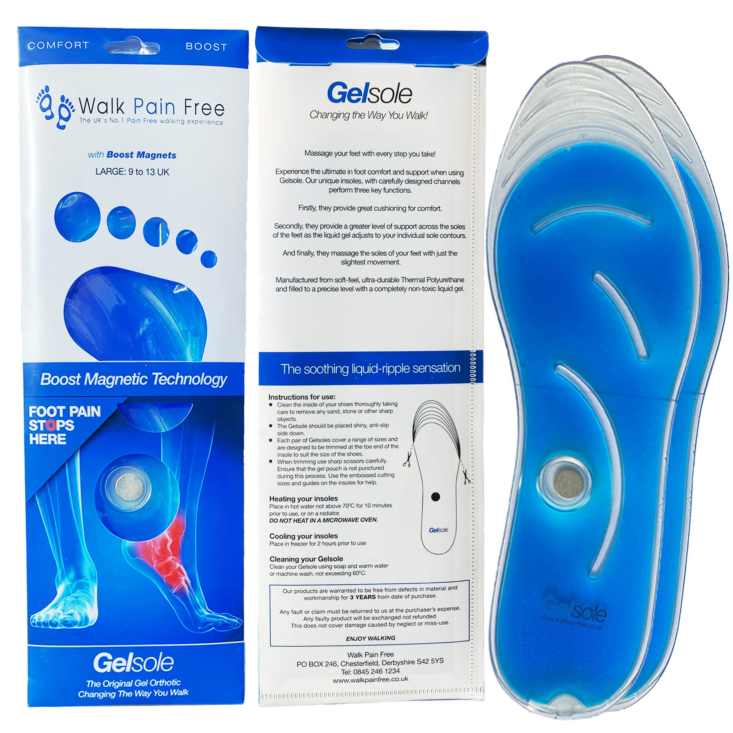 Solette Ortopediche in Gel, Tecnologia Magnetica Potenziata Solette Comfort | Ridurre Il Dolore al Tallone, la fascite Plantare, i Piedi Piatti | Fornitura di Servizi Sanitari e di