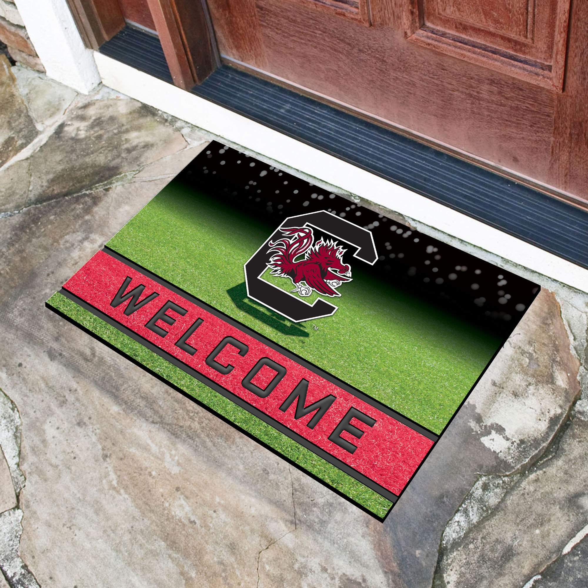 Paillasson University of South Carolina en caoutchouc résistant FANMATS Team Color pour entrée