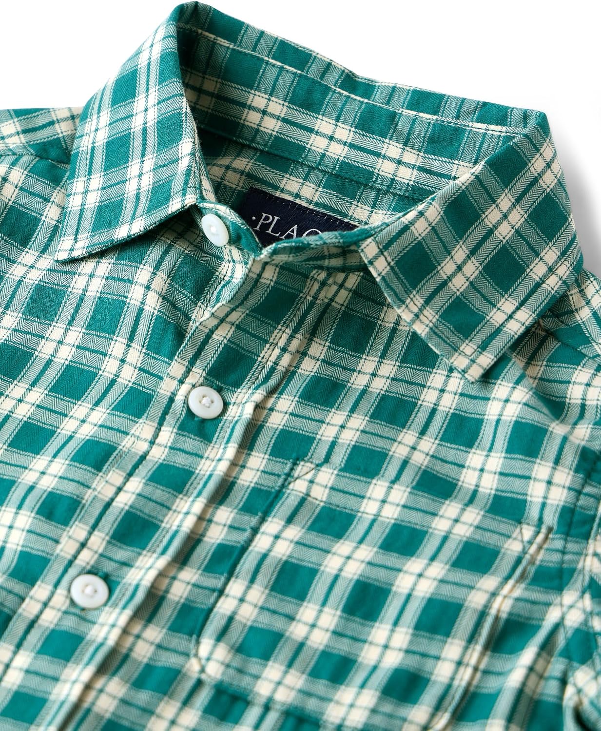 The Children's Place Boys' Long Sleeve Plaid Textured Poplin Button Up Shirt