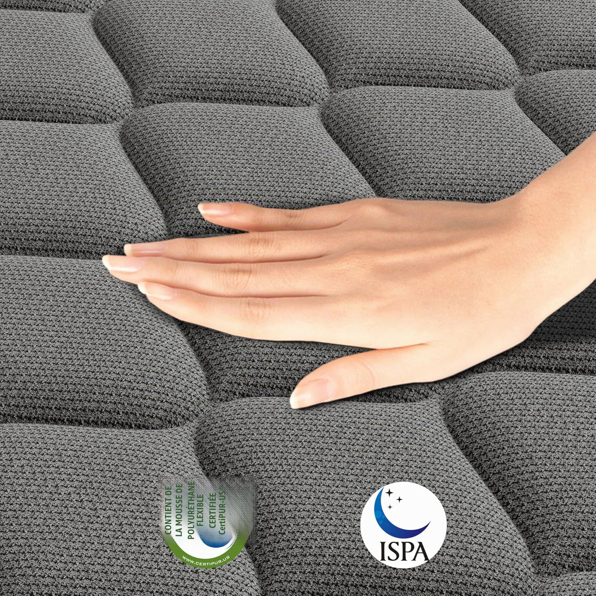 Matelas 120x200 - Épais 20 cm, Matelas Hybride en Mousse à mémoire de Forme à Ressorts ensachés, Convient aux Enfants et aux Adultes, certifié Öko-Tex, Ergonomique 7 Zones