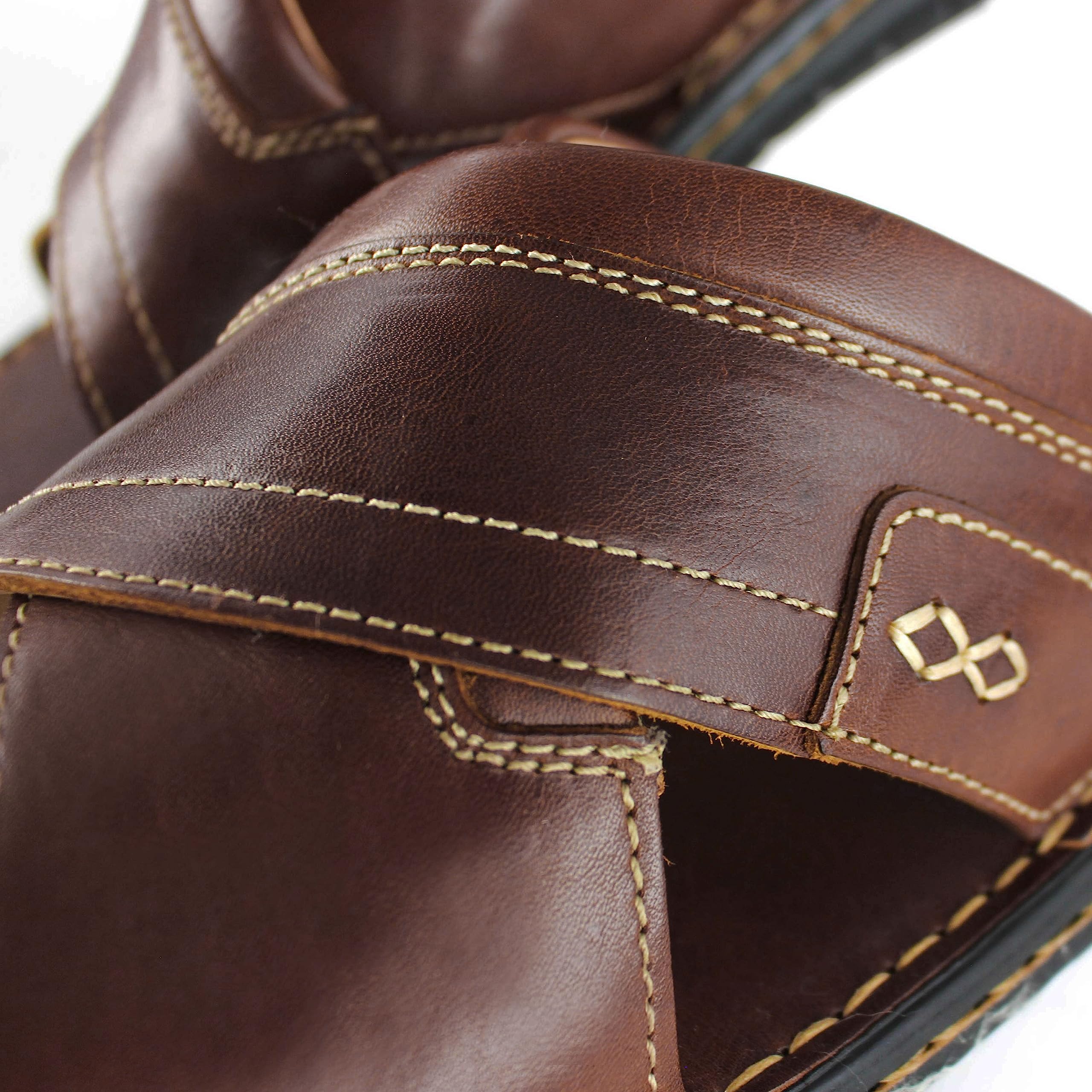 Zerimar Sandalia de Vestir de Hombre de Piel | Sandalia de Verano para Hombre | Sandalias Planas Cómodas | Sandalias de Hombre de Cuero | Suela Antideslizante | Sin Cierre