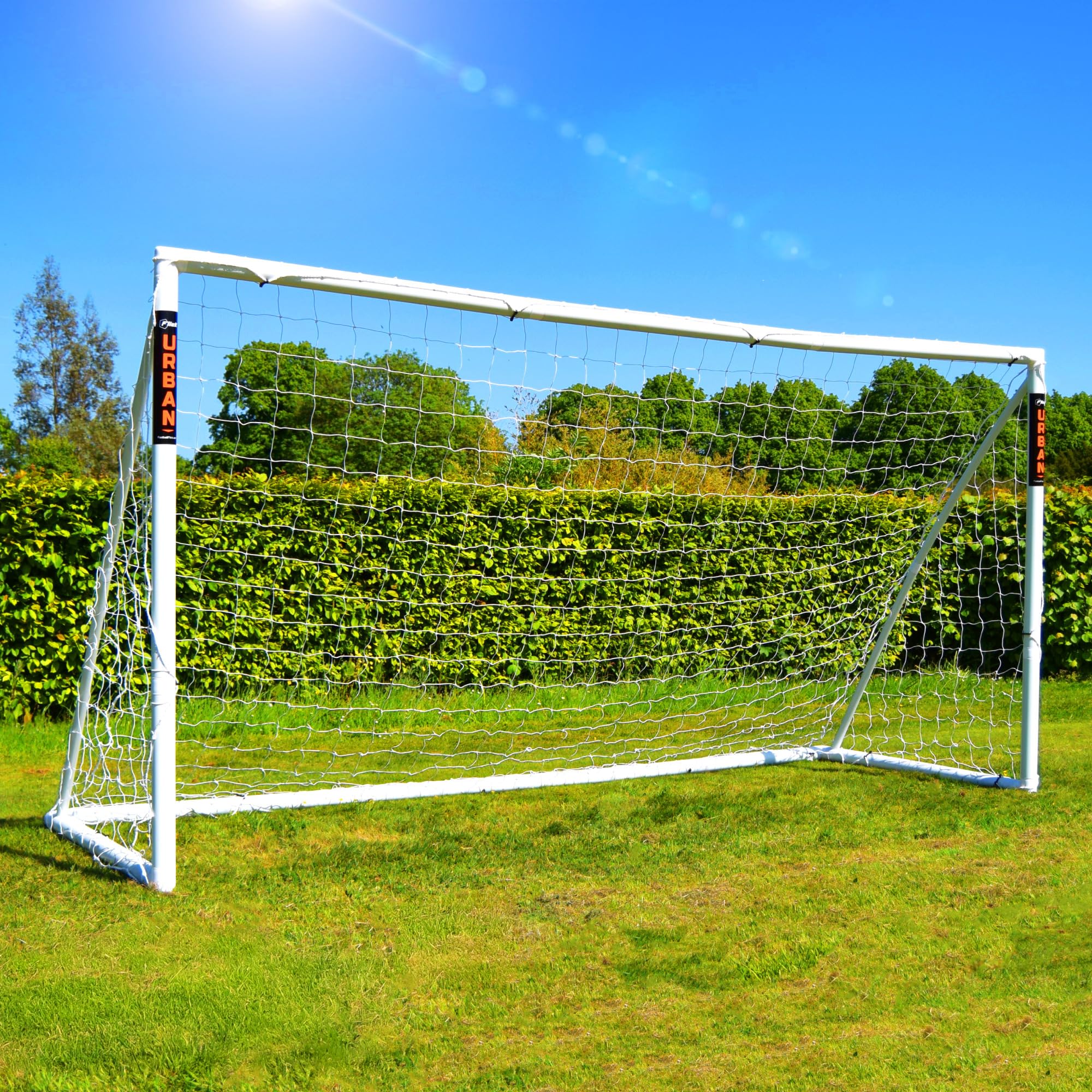 FLICK Football Goal | UK's Leading uPVC Goalposts | 6x4ft, 8x4, 8x6, 12x6 | Weatherproof frame & net | Fast & Easy Assembly | For Gardens & Clubs