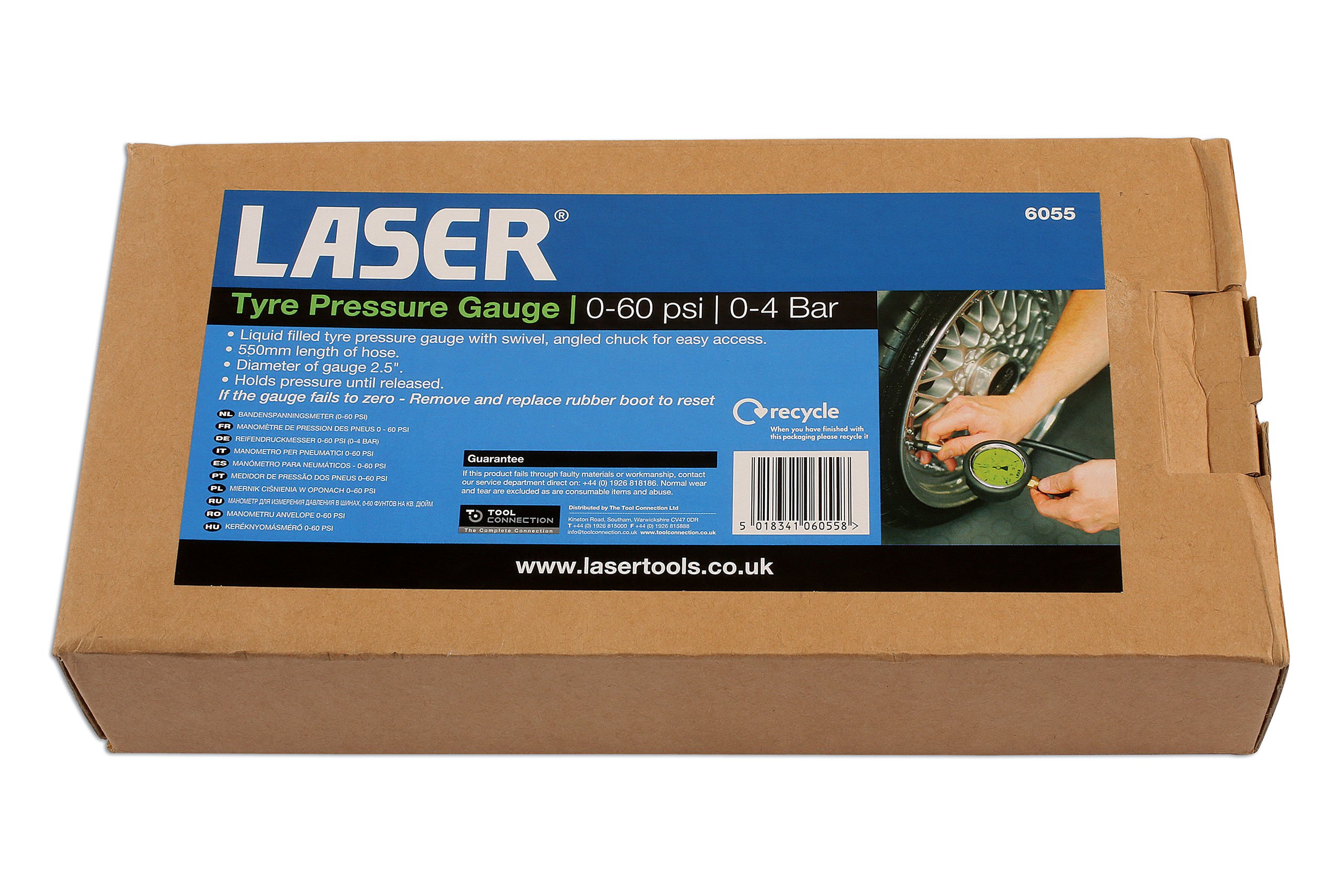 Laser 6055 Tyre Pressure Gauge 0-60psi