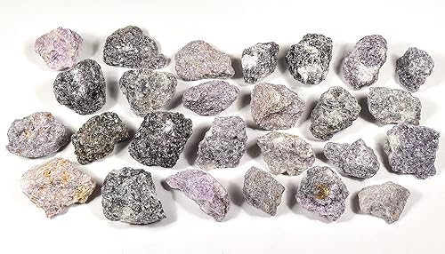 Miniatura 6 de 5 Uds. Lila Púrpura Lepidolita Piedras ásperas Natural Sparkling Flower Sugilita Lithia Mica Piedras preciosas Cristal Mineral Raw Especímenes -