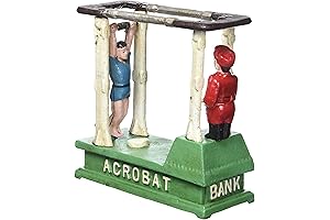 Design Toscano The Acrobat Collectors' Die-Cast Iron Mechanical Coin Bank
