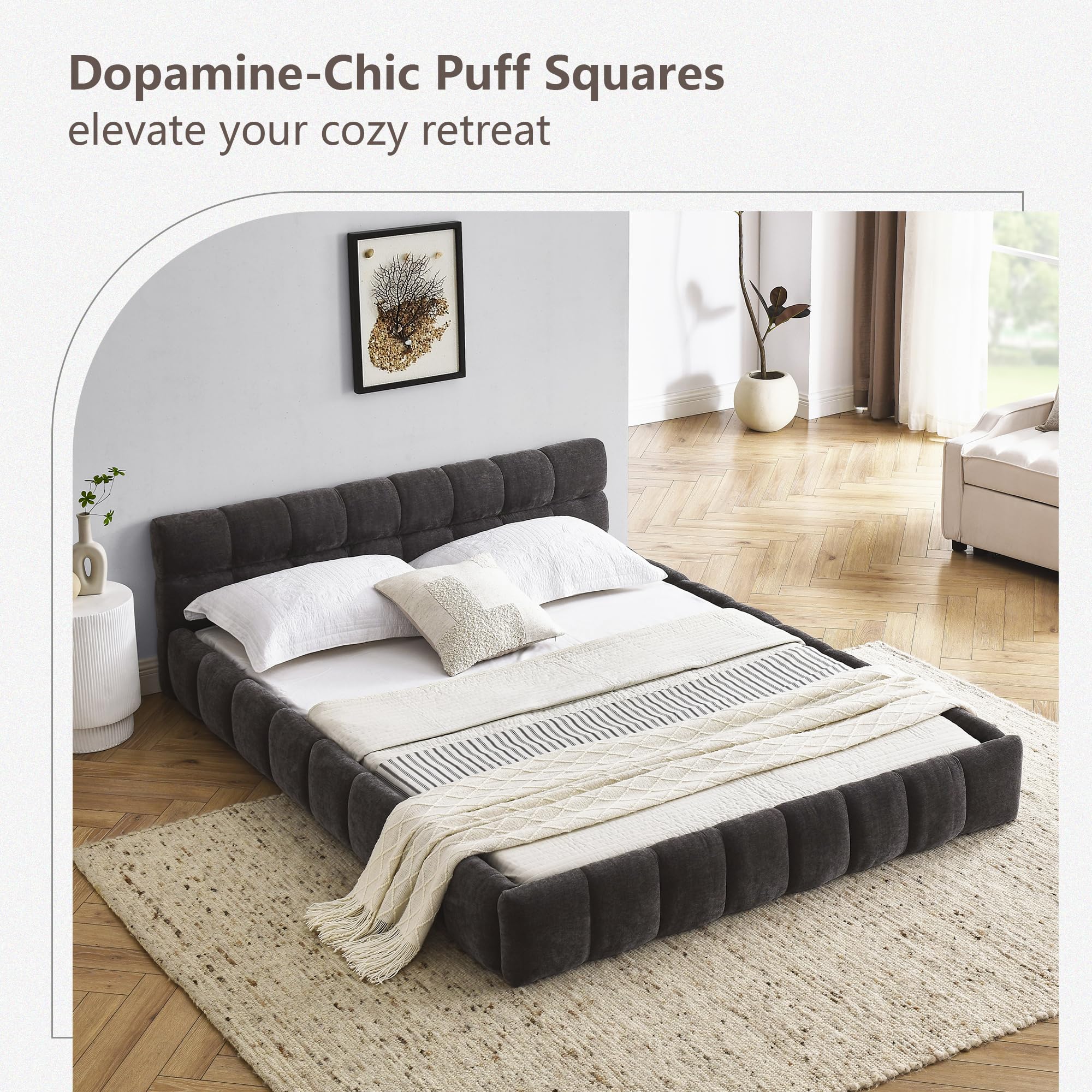 Amazon.com: Olodumare Queen Grounded Bed Frame with Headboard