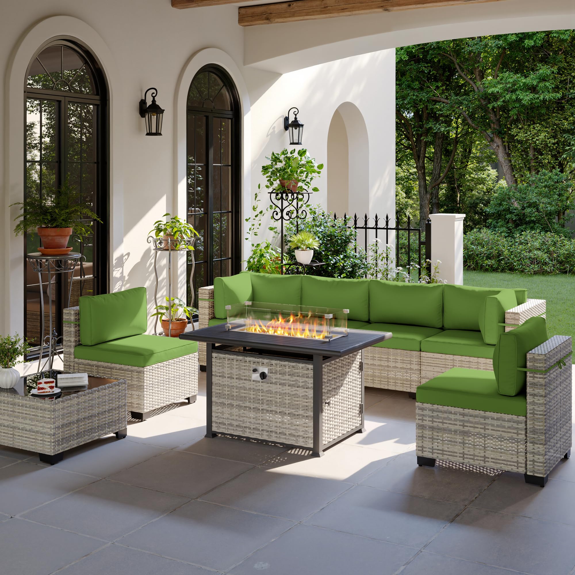 Outdoor PE Wicker Rattan Modular Patio Sectional Sofa Set