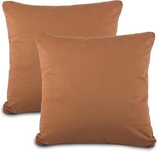 aqua-textil Classic Line Housse de Coussin Lot de 2 Fermeture Éclair Coton 80 x 80 cm Marron Chocolat