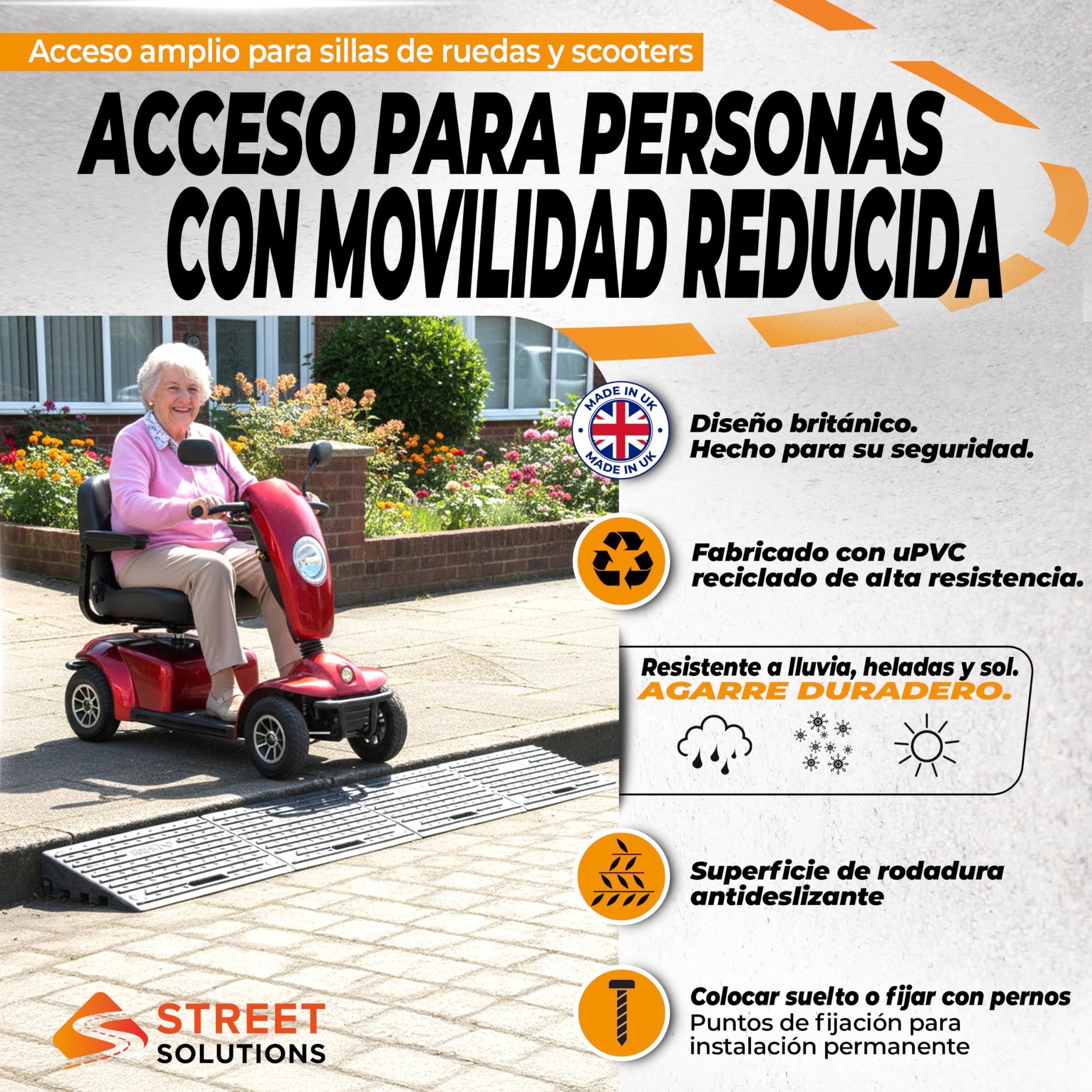 Street Solutions UK Pack de 2 Rampas para Coches de Goma (10 cm) - Antideslizantes, Ideales como rampa Silla de Ruedas y rampa Moto