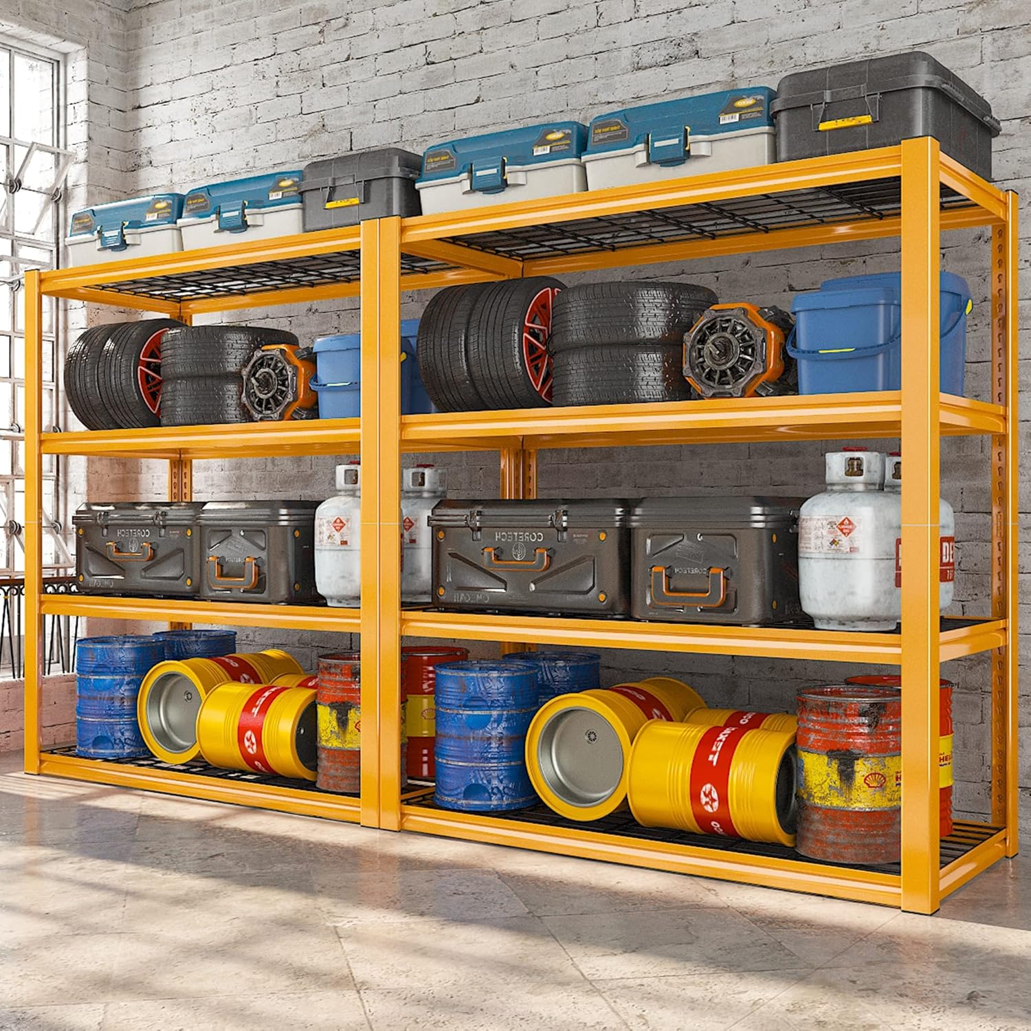 REIBII Garage Shelving Heavy Duty Metal Garage Storage Shelves 2200 LBS, Extra Large