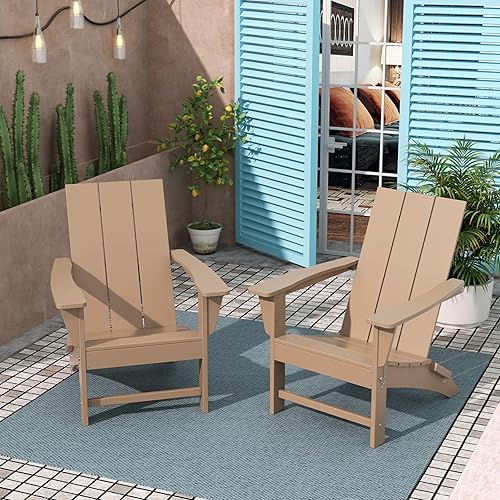 Miniatura 2 de Costaelm Sillas Adirondack plegables ajustables para patio al aire libre, resistentes a la intemperie, sillas de hoguera exteriores para porche,