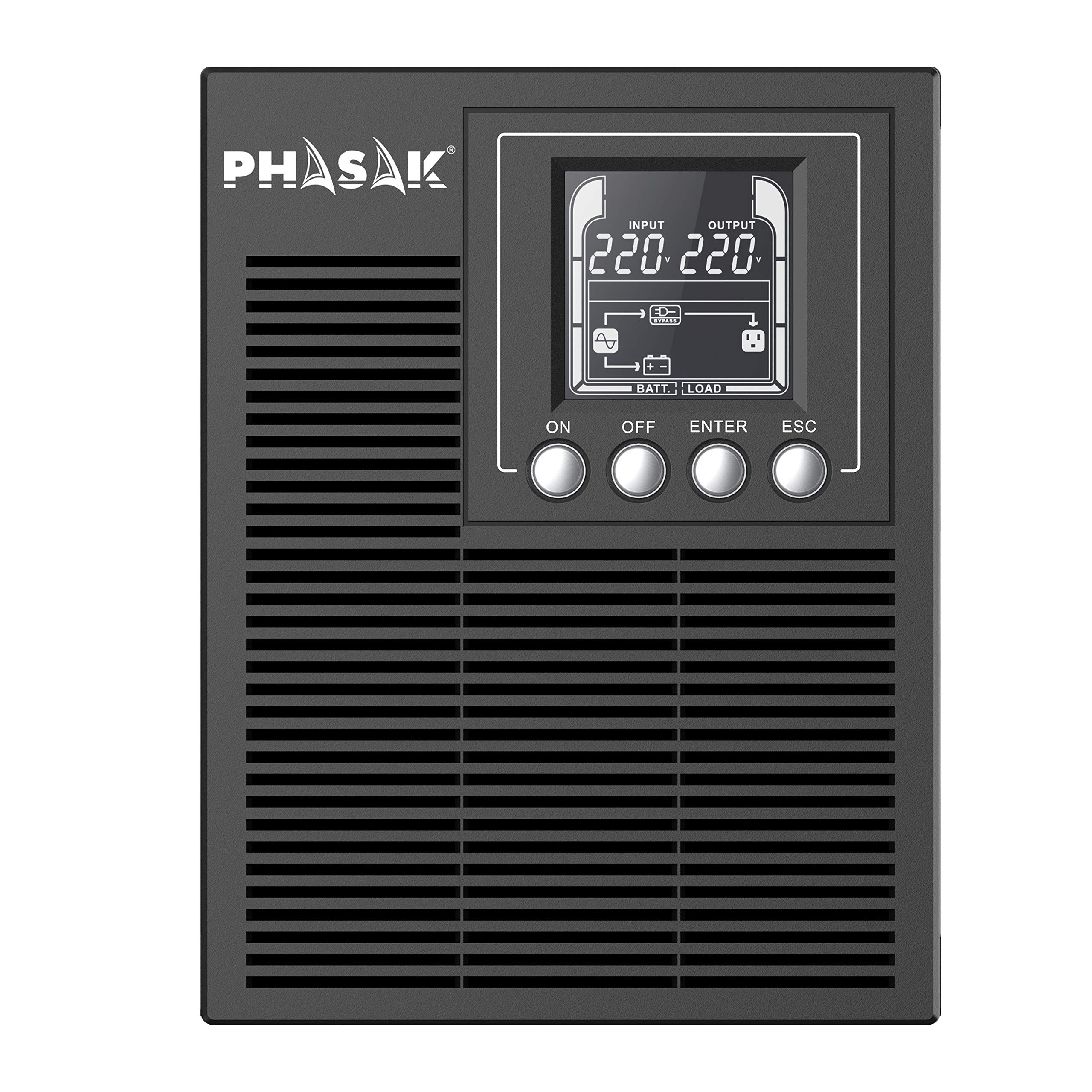 Phasak PH 9210 - Sistema de alimentación ininterrumpida (1000 VA, LCD, USB, SNMP, RJ45, RS-232)