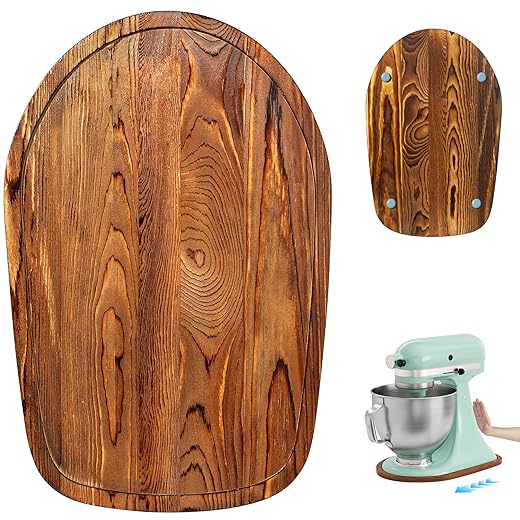 Mixer Slider Mat, Pine Wood Sliding Tray for KitchenAid 4.5 & 5 Qt Stand Mixers, Anti-Slip Moving Mat & Countertop Protector, Kitchen Accessories and Attachments for Artisan Series