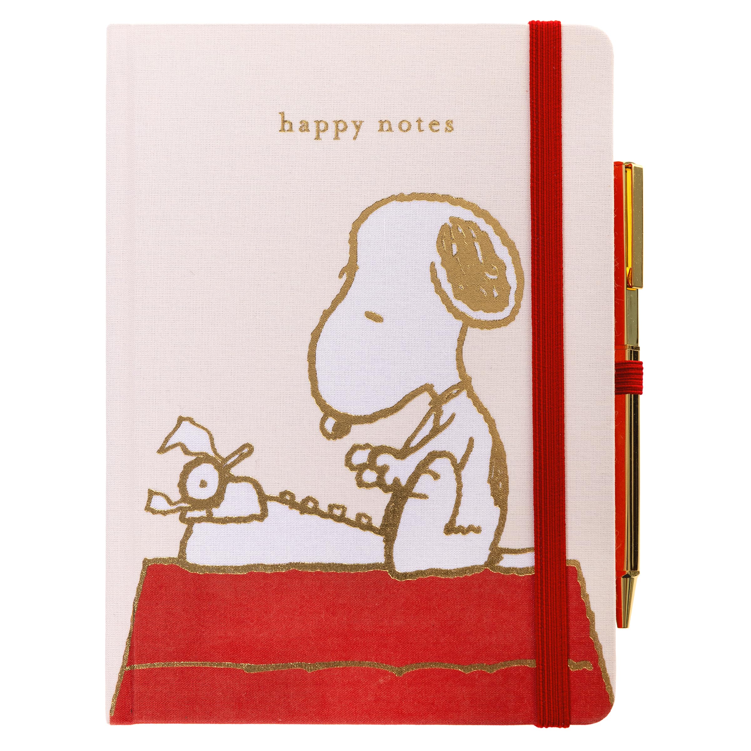 Graphique Snoopy Lined Journal Plus Pen Luxe Collection, Hardcover Diary Notebook for Writing, Gold Foil Embossing, 160 Pages, 6” x 8”