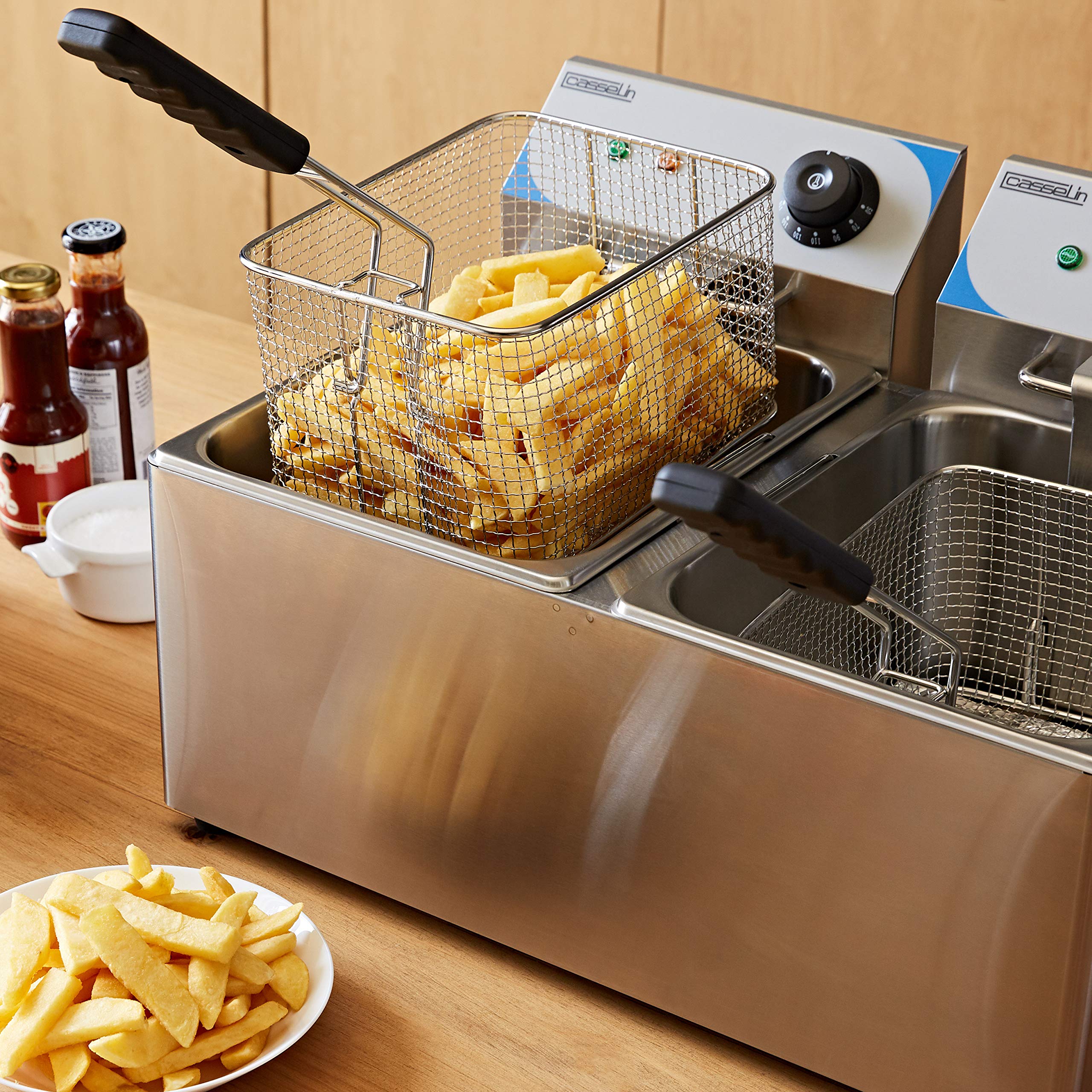 Casselin CFE82 - Friggitrice elettrica 2 x 8 litri