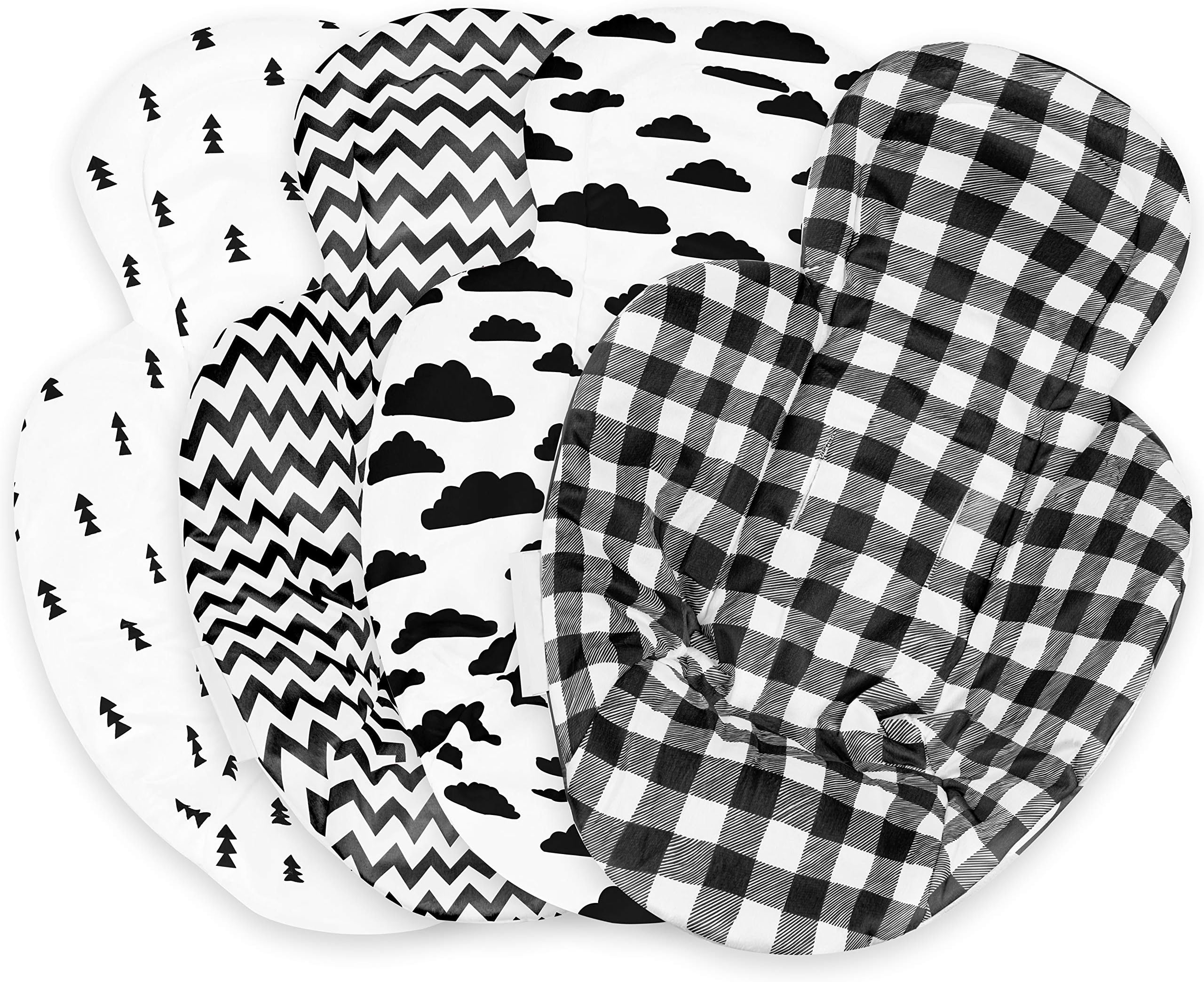 Infant Insert Compatible with 4Moms Mamaroo & Rockaroo – Car Seat Insert 2 Pack – Reversible Infant Car Seat Insert – Rockaroo & Mamaroo Newborn Insert – Soft Plush Minky Car Seat Head Support Insert