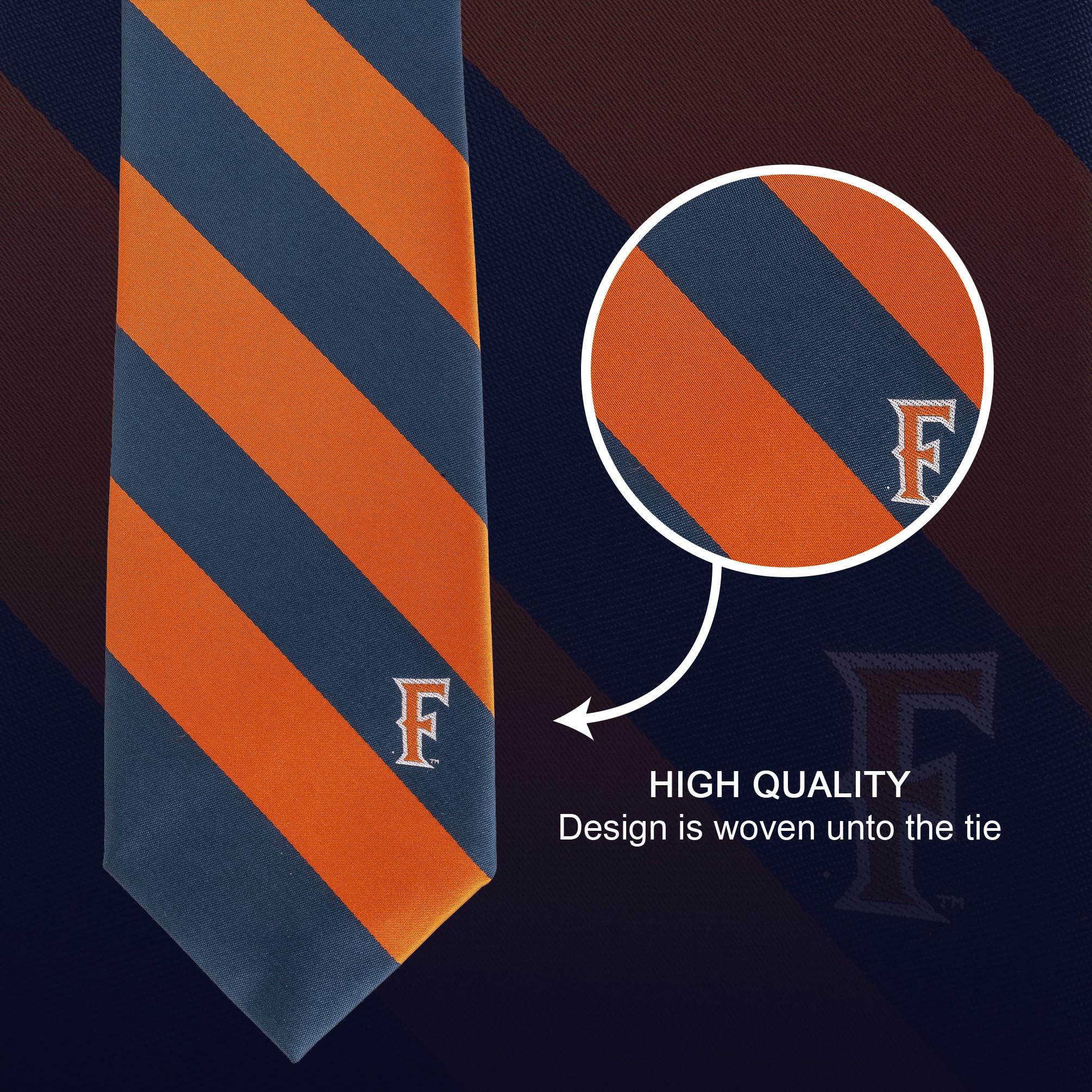 Desert Cactus Cal State Fullerton Tie University California Titans CSUF 100% Polyester with Logo Officially Licensed (Style A)