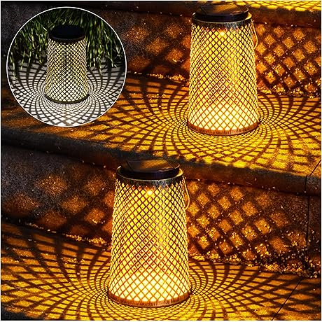 2 Pack Solar Lanterns Outdoor Waterproof