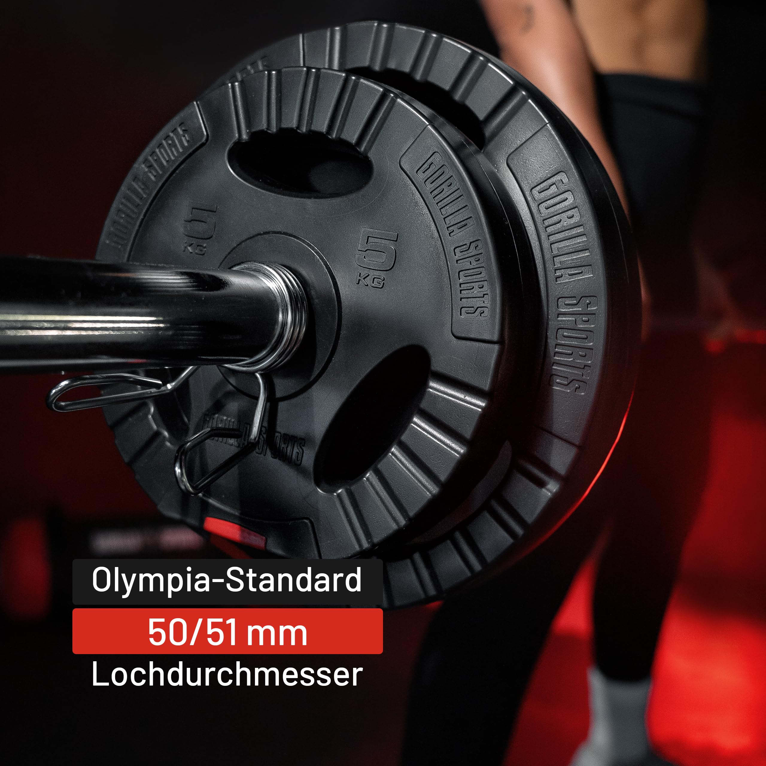 GORILLA SPORTS® Disques de Poids - Olympiques, 1,25kg, 2,5kg, 5kg, 10kg, 15kg, 30kg Poids, Individuel/Ensemble, Ø 50mm - Disques d'Haltères, Ensemble de Plaques, Musculation, Haltérophilie, Fitness