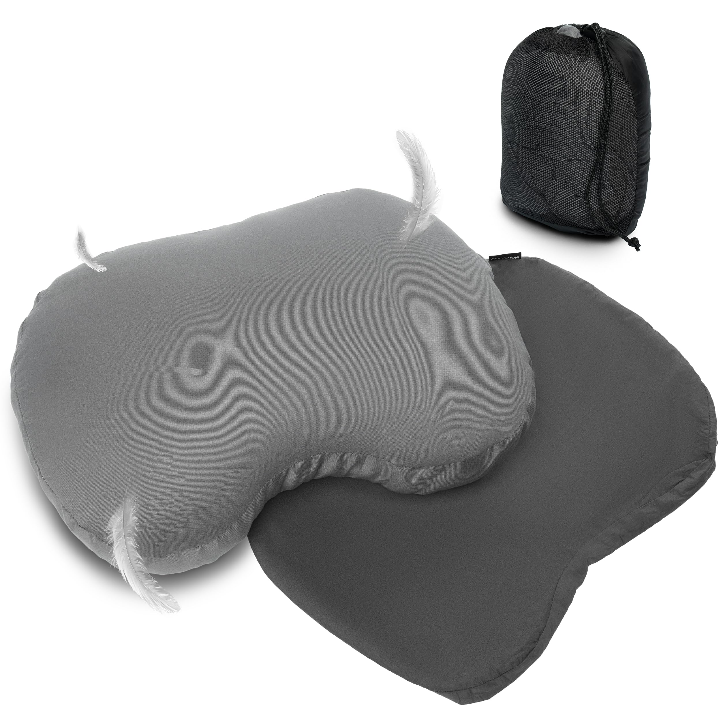 Montaray® Camping-Kissen für Outdoor, Auto & Camping (30x43cm) - Ergonomisches Kopfkissen & Reisekopfkissen klein - Nacken Reise Stützkissen - Travel Neck Pillow & Nacken-Kissen zum Schlafen