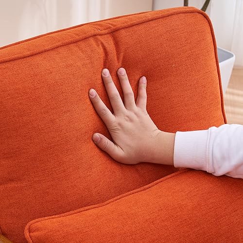 Miniatura 45 de Bonnlo Juego de 2 sillas decorativas de color beige fino, tapizadas de mediados de siglo, modernas sillas de lectura, sillas de lectura laterales,