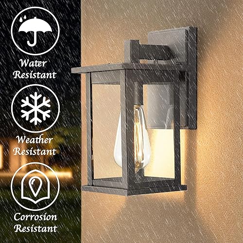 Miniatura 4 de Bestshared Linterna de pared para exteriores, luces de pared exteriores para casa, aplique de pared exterior, accesorio de iluminación de montaje en