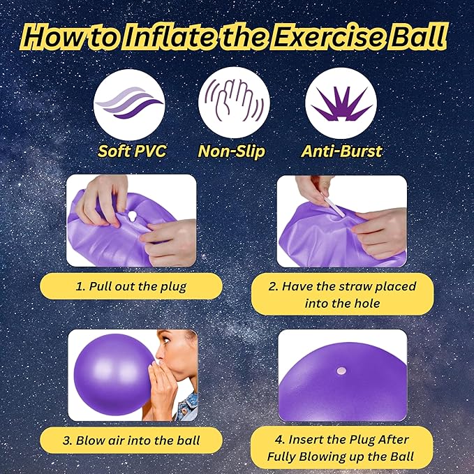 Kit de Pilates de 13 Piezas con Pelota, Aro y Bandas de Resistencia miniatura 4