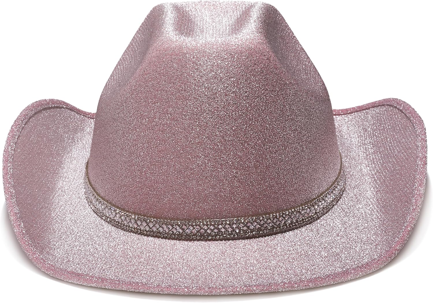 Women's Glitter Faux Felt Cowboy Hat Set for Western Party Costume - Image 2
