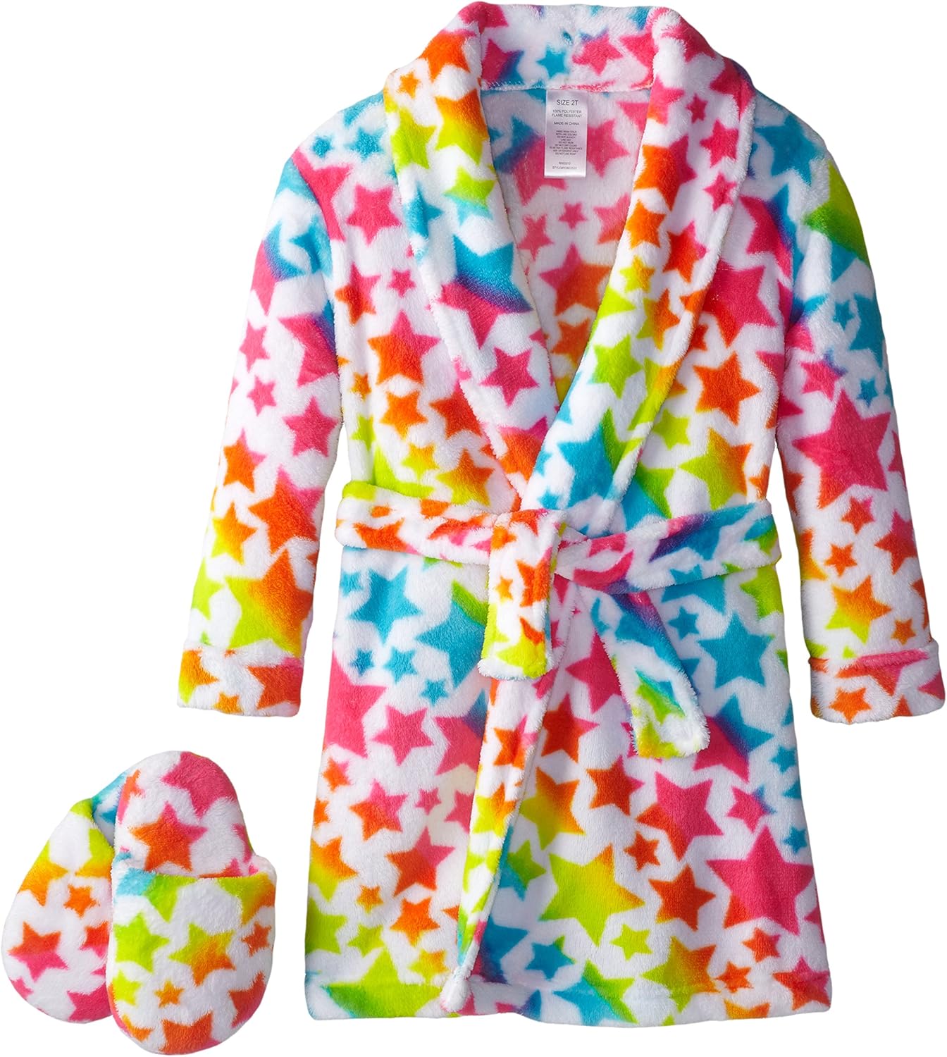 Sleep & Co Little Girls' Plush Star Bathrobe and Slipper