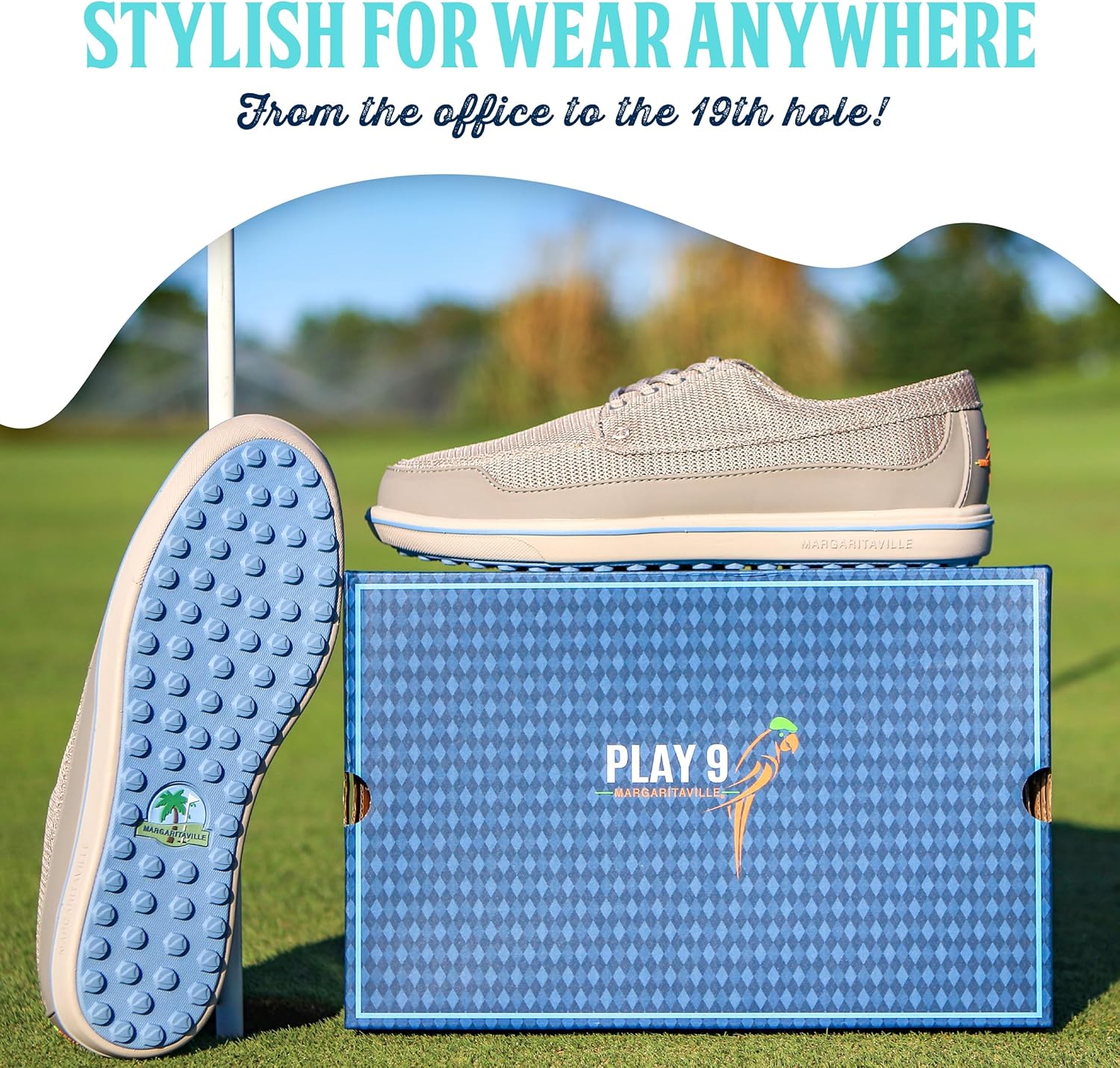 Margaritaville Golf Shoes, The Gimmie, Spikeless Mens Golf Shoe, Golf Footwear with Rubber Toe Guard and Stability Heel Frame, Lace Up Athletic Mens Shoes - Image 5