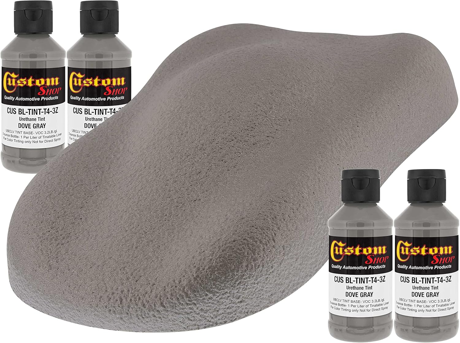 Custom Coat 3 Ounce (Dove Gray Color) Urethane Tint Concentrate for Tinting Truck Bed Liner Coatings (Pack of 4) - Proportioned for Use in Most Tintable Bedliner and Epoxy Resins