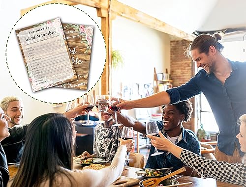 Miniatura 5 de Juego de fiesta de inauguración de la casa, Word Scramble, ideas de fiesta de celebración de hogar nuevo y floral, para nuevo propietario de