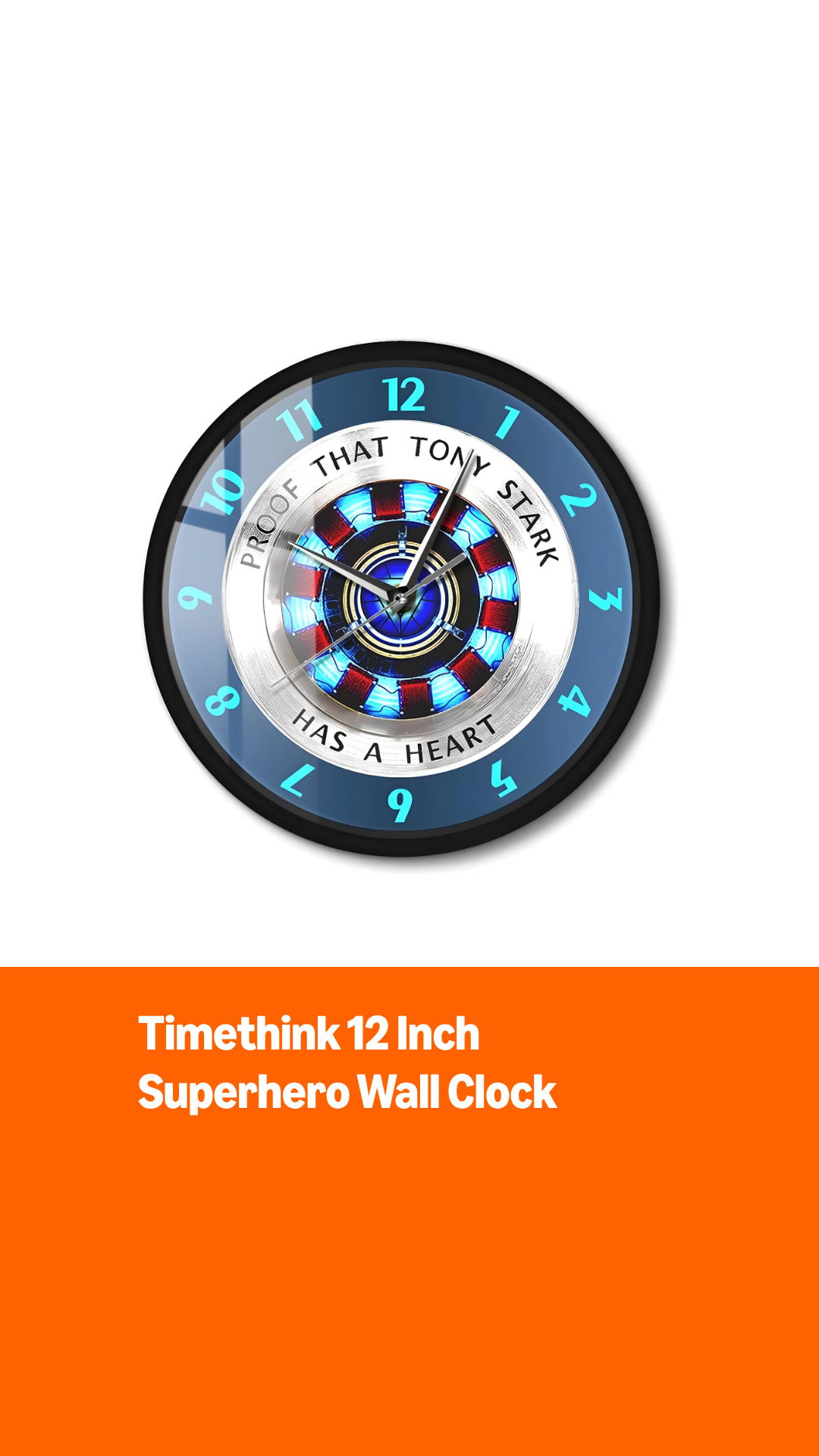 Reloj de Pared Redondo con Marco de Metal Negro 12" miniatura 7