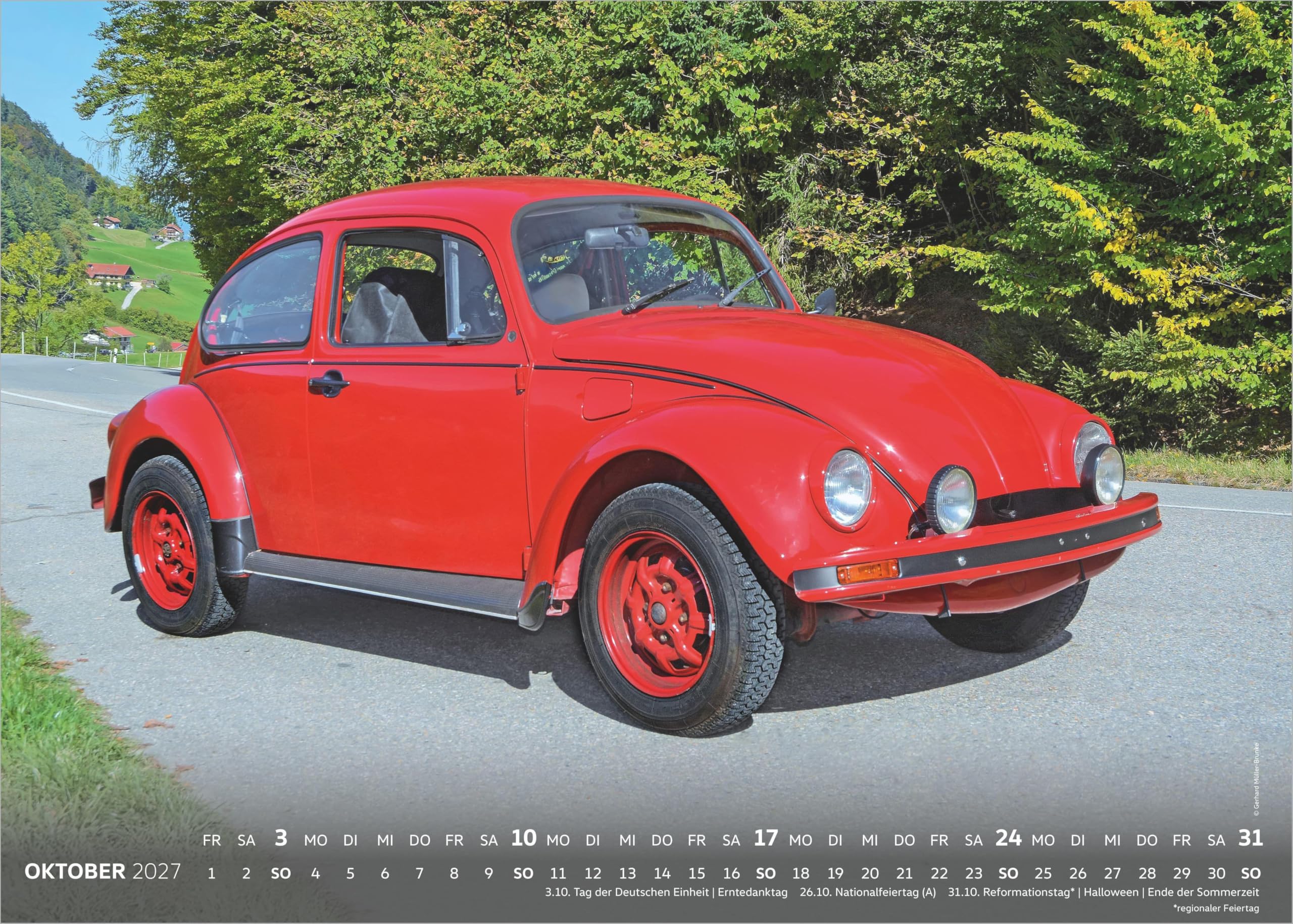 VW Käferkalender 2027: Wandkalender 50x70 cm mit VW Käfer Motiven und deutschem Kalendarium