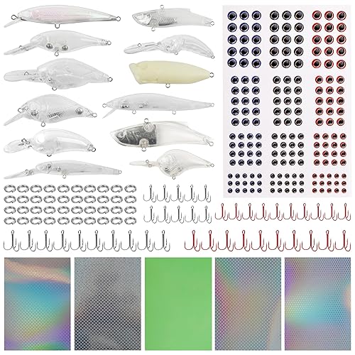 Unpainted Fishing Lures DIY Minnow Kit - 280/363pcs Blank Hard