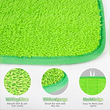 Reusable Mop Pads Compatible with Swiffer Sweeper Mop, Wet Pads Backups Dry Pads Washable Mop Pads Dry Wet Backups Microfiber Pads Suitable for All Floor Types