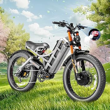 eAhora Romeo Pro II/Romeo II 2025 Model 4000W/2500W Dual Motor Electric Bike for Adults 52V 70AH/60AH 100-200 Miles Long Range Electric Bike 26" Fat Tire Electric Mountain Bike Full Suspension Ebike