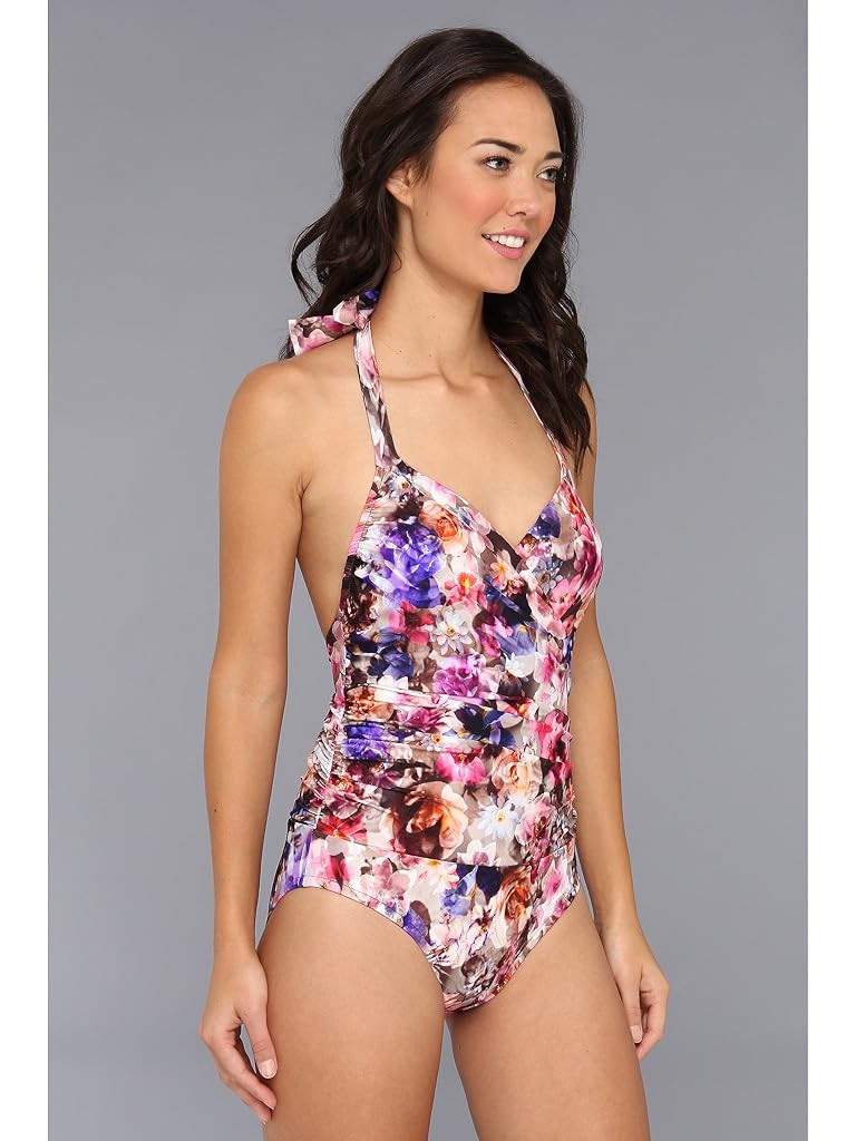 Badgley Mischka Camila Surplice Maillot Halter