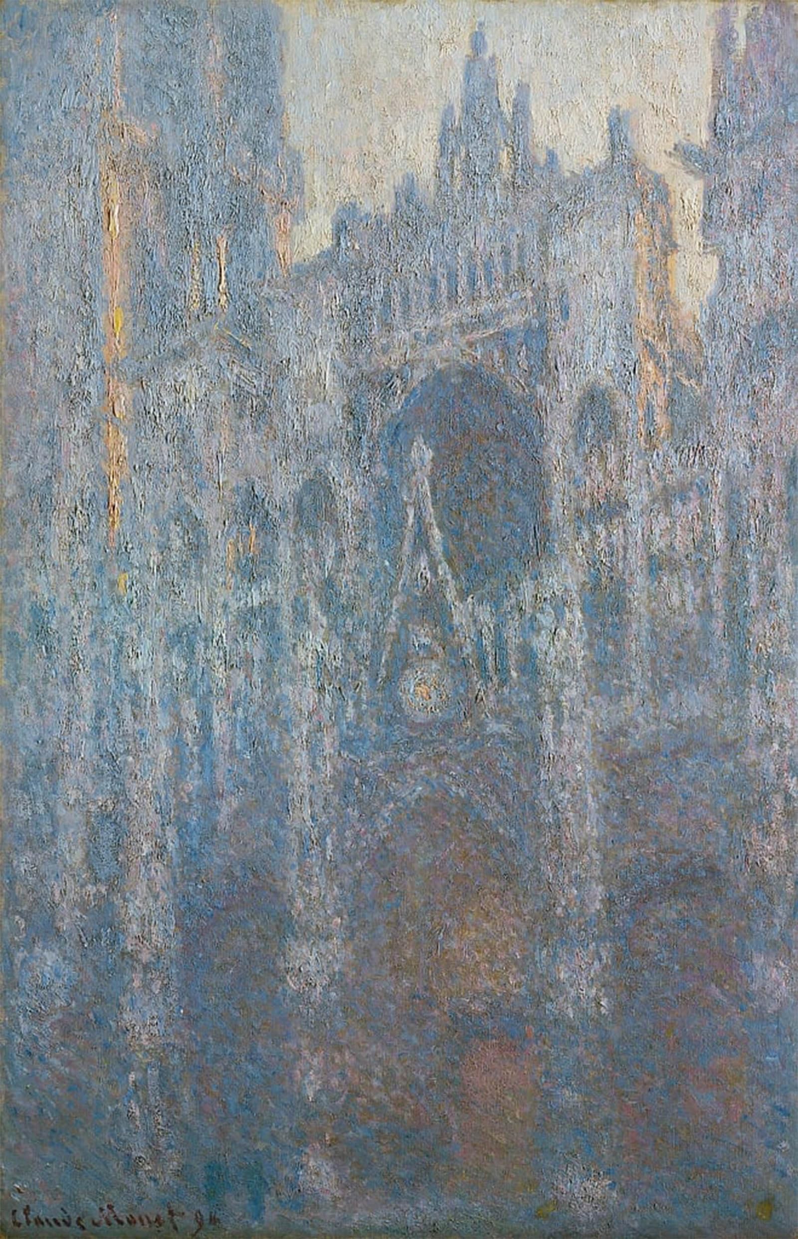 POSTERIIk Vintage Art Print Images Pictures Print the Portal of Rouen Cathedral in Morning Light by Claude Monet Modern Colour Posters for Office Home Decor 60x90cm