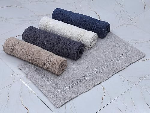 Miniatura 7 de WOVEN ST. Alfombras reversibles de algodón para baño, baño, cocina, dormitorio, 100% algodón, paquete de 2 unidades, 17 x 24 pulgadas y 21 x 34