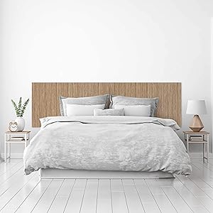 MEGADECOR Cabecero Cama PVC Decorativo Económico Textura Madera Vetas Verticales Roble Varias Medidas (150 cm x 60 cm)
