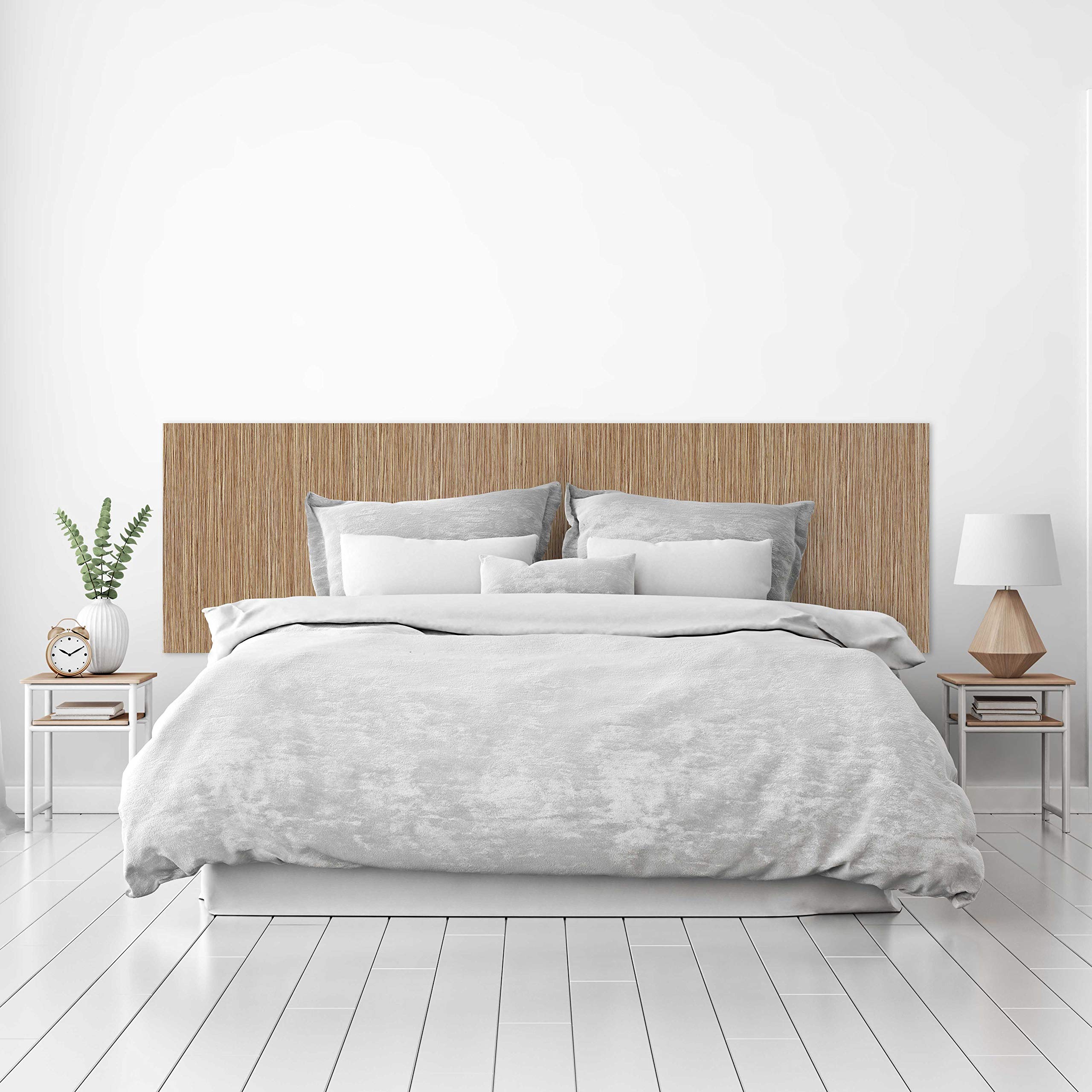 MEGADECOR Cabecero Cama PVC Decorativo Económico Textura Madera Vetas Verticales Roble Varias Medidas (150 cm x 60 cm)