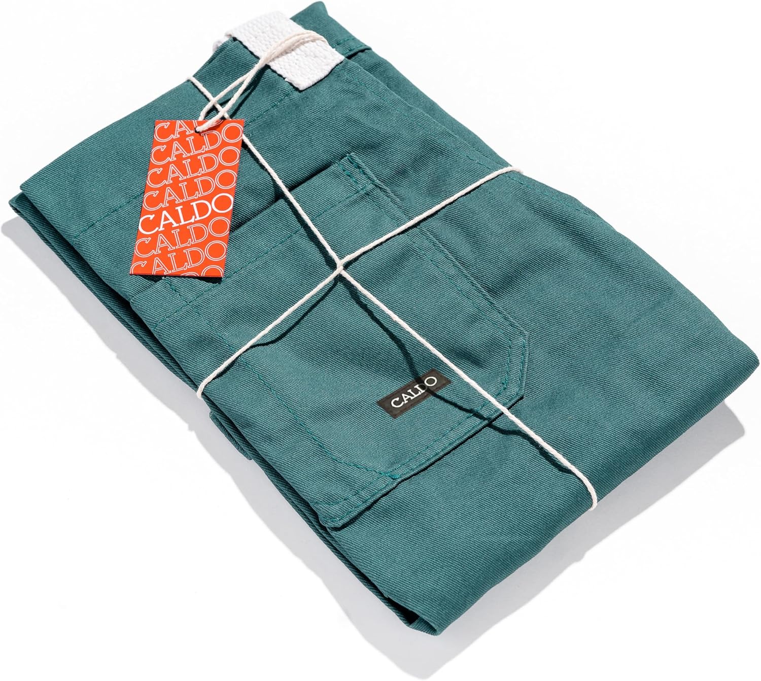 Caldo Daily Cotton Kitchen Apron for Cooking- Mens and Womens Professional Chef or Server Bib Apron - Adjustable Straps with Pockets and Towel Loop (Spruce) - Image 3