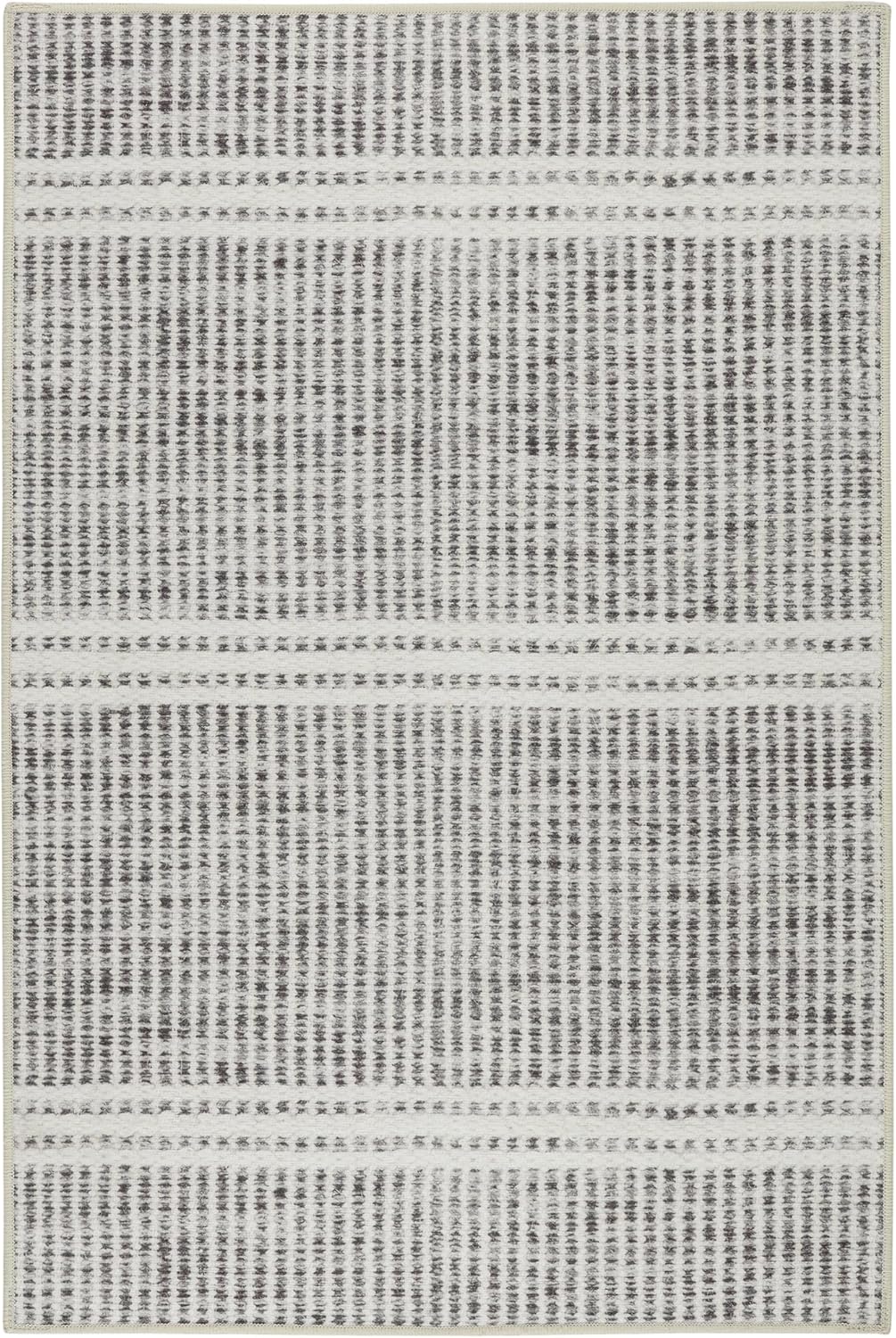 Dash & Albert Malta Blue Machine Washable Rug, 2.5 X 8 Feet, Blue Stripe Pattern